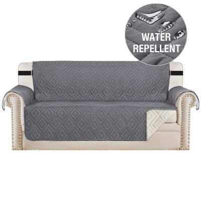 【jw】❁  Loyalgogo acolchoado xadrez sofá capa 1/2/3/4 seater grosso almofada cadeira protetor de móveis waterpoof antiderrapante slipcovers