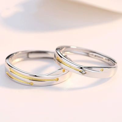 Fallen City 925 Silver Couple Rings with gift box A Pair Men and Women Rings adjustable free size couple ring date gift