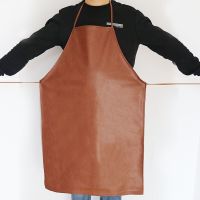 PU Leather apron waterproof and oil-proof adult mens work waistband ladies kitchen household hotel overalls smock Aprons