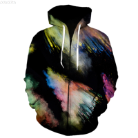 2021 New Fashion hot Men Women Powder splash tie dyeing 3D Print Zipper hoodie harajuku style Sweatshirt Popular hoodies Tops Size:XS-5XL