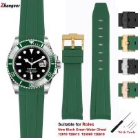 2023 Original ✤ Gelang jam tangan silikon lembut untuk Rolex baru hitam hijau air hantu 12610 126613 124060 126619 spesial kualitas tinggi tali karet 21mm