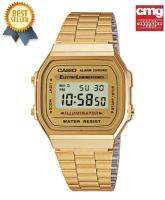 (ขายดีอันดับ 1) Casio รุ่น A168WG-9W นาฬิกาสำหรับผู้ชายและผู้หญิง สายสแตนเลสสีทอง ดีไซน์วินเทจสุดฮิต - มั่นใจ ของแท้ 100% ประกัน CMG 1 ปีเต็ม