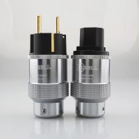 【HOT】 New Hi-End Plated US/EU Plug IEC HiFi Cord Plugs Audiophile Mains