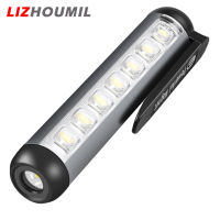 LIZHOUMIL ไฟฉายแบบพกพาในตัว500Mah แบตเตอรี่ Type-C แม่เหล็กชาร์จไฟได้ไฟฉายคาดศีรษะ Led พร้อมคลิปปากกา