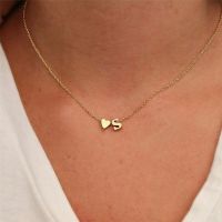Trendy Tiny Initial Letter Heart Necklace For Women Gold Silver Color Chain Alphabet Pendant Choker Female Fashion Party Jewelry