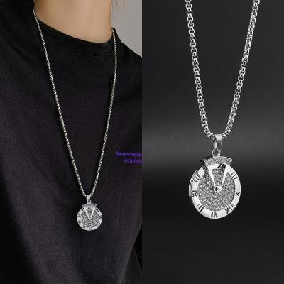 European and American fortunes digital pendant fashion women long necklace men simple fashion rotatable sweater chain jewelry 94GE