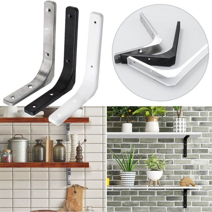 MEDDLE 5 Sizes Shelf Support Bracket Steel Black/White Color Triangle