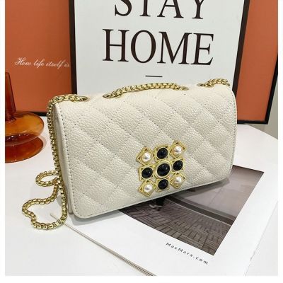 Female bag caviar small sweet wind of new fund of 2022 spring single chain inclined shoulder bag shoulder bag tide restoring ancient ways grid