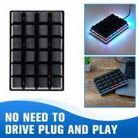 Black 24-Key Keypad Mechanical Keyboard Custom Shortcuts Hardware Click Macros Automatic Programmable R2T3