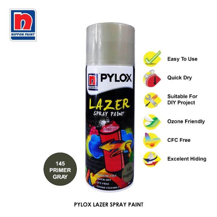 Pylox Lazer Spray Paint Primer Gray No.145 Nippon♣ Lazada PH