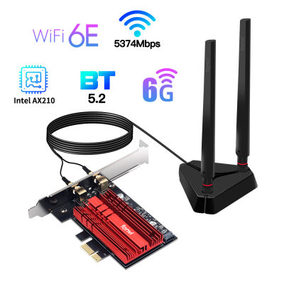 Fenvi Wi-Fi 6E In AX210 3000Mbps PCIe Wireless Network Wi-Fi Wlan Adapter 2.4G5G6Ghz 802.11AX Bluetooth 5.2 Card Windows 10