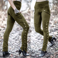 Leggings Women Gothic Medieval Renaissance Summer Steampunk Trouser Pants Cosplay Costume Pants Black Mens with Pocket 2021