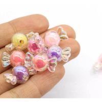 10Pcs Acrylic Lovely Candy Beads Rainbow AB Spring Color Beads For Jewelry Making DIY Necklace Crafts Beads Accessories