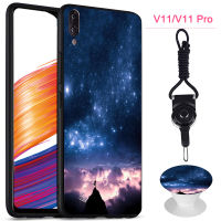 มาใหม่ล่าสุดเคสซิลิโคนนิ่มสำหรับ VIVO V11/V11 Pro/VIVO 1804/V1814A เคสสำหรับ VIVO โทรศัพท์ขาตั้งโทรศัพท์ลวดลายเหมือนกันและเชือก