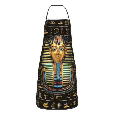 ผ้ากันเปื้อนลายอักษรอียิปต์โบราณ Tutankhamun สำหรับเชฟทั้งชายและหญิงฟาโรห์ชาวอียิปต์ทำอาหารชุดตั้งโต๊ะ LWQ3721สำหรับห้องครัว