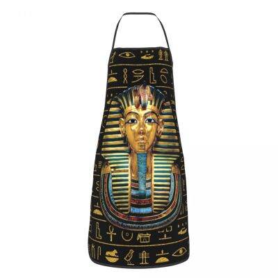 ผ้ากันเปื้อนลายอักษรอียิปต์โบราณ Tutankhamun สำหรับเชฟทั้งชายและหญิงฟาโรห์ชาวอียิปต์ทำอาหารชุดตั้งโต๊ะ LWQ3721สำหรับห้องครัว