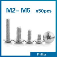 50pcs/lot Cross Recessed Truss Head Machine Screws M2 M3 M4 M5 M6 M8 Mushroom Big Flat Head 304 Stainless Steel Phillips Nails Screws  Fasteners