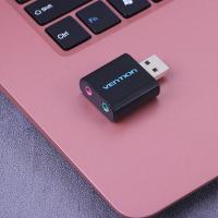 CANVELL สำหรับโน็คบุคตั้งโต๊ะสเตอริโอพอร์ต USB หูฟังยูเอสบี USB เป็น3.5Mm แปลงการ์ดเสียงภายนอก USB การ์ดเสียงอะแดปเตอร์เครื่องเสียงอะแดปเตอร์เสียง