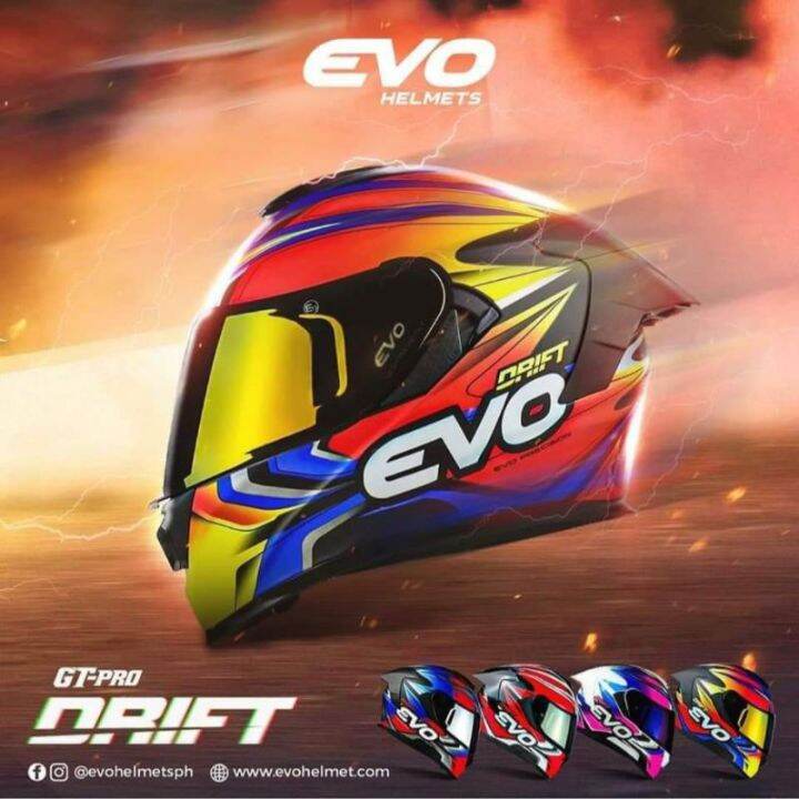 Evo helmet GTPRO Wraith Riot ONHAND COD with freebis Lazada PH