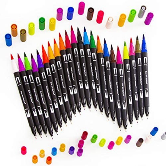 Colouring pens dual brush pens felt tip pens art markers drawing, painting - ảnh sản phẩm 4