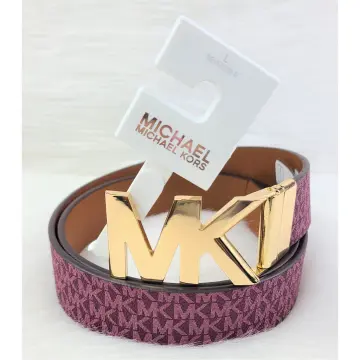Michael Kors Signature Monogram Twist MK Logo Reversible Belt, Vanilla To  Luggage, X-Large 