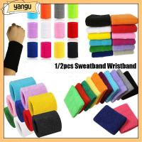 YANGU 1/2pcs คุณภาพสูง วอลเลย์บอล บาสเก็ตบอล Unisex นุ่มสบาย กีฬา Sweatband สายรัดข้อมือผ้าฝ้าย สายรัดข้อมือยิมเหงื่อ วงเทนนิสมือ