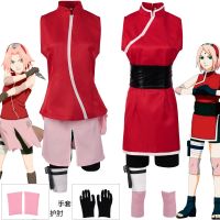 2023 Hot Anime Cosplay Costume Haruno Sakura COS Uniform Cheongsam With Panty Cloth Suit Set Halloween Party Performance Wear