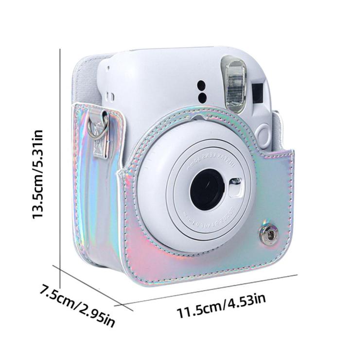 เคสใส่กล้องหนัง-pu-แบบมีกระเป๋าเปลี่ยนเคสป้องกันกล้องทันทีอุปกรณ์ถ่ายภาพสำหรับ-fujifilm-instax-mini-12