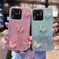 เคสโทรศัพท์ Xiaomi Redmi 10A 10C 10 2022 Note 10 5G Pro 10S โรแมนติก Starry Sky โปร่งใสปลอกซิลิโคนอ่อนเคส Redmi Note10Pro Note10S ปกโทรศัพท์พร้อมเครื่องประดับผีเสื้อเงา