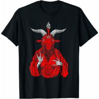 ผ้าฝ้ายแท้เสื้อยืด พิมพ์ลาย Blackcraft Antichrist Goat Baphome For Atheist สําหรับผู้ชายS-4XL  MJSW