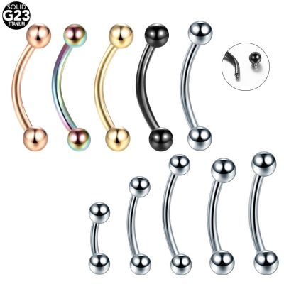 1PC Double Ball Curved Barbell Eyebrow Ring G23 Titanium Internally Threaded Bananabells Ear Tragus Helix Body Piercing Electrical Connectors