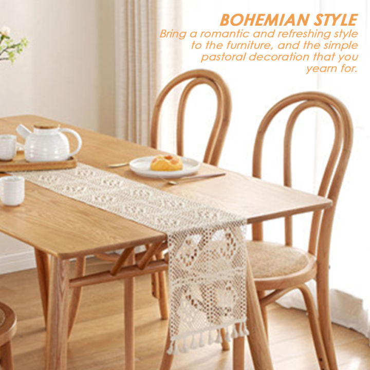 9-5-x-71-beige-macrame-table-runner-ลูกไม้โครเชต์สี่เหลี่ยมหรูหราธงอาหารค่ำสไตล์โบฮีเมียน