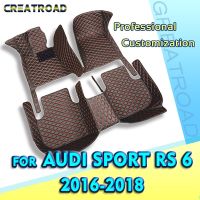 RHD Car Floor Mats For Audi Sport RS 6 2016 2017 2018 Custom Auto Foot Pads Automobile Carpet Cover Interior Accessories