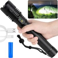 High Power XHP50 LED Flashlight USB Chargeable Torch Zoomable Torch Outdoor Tactical Flashlight Waterptroof Flashlight