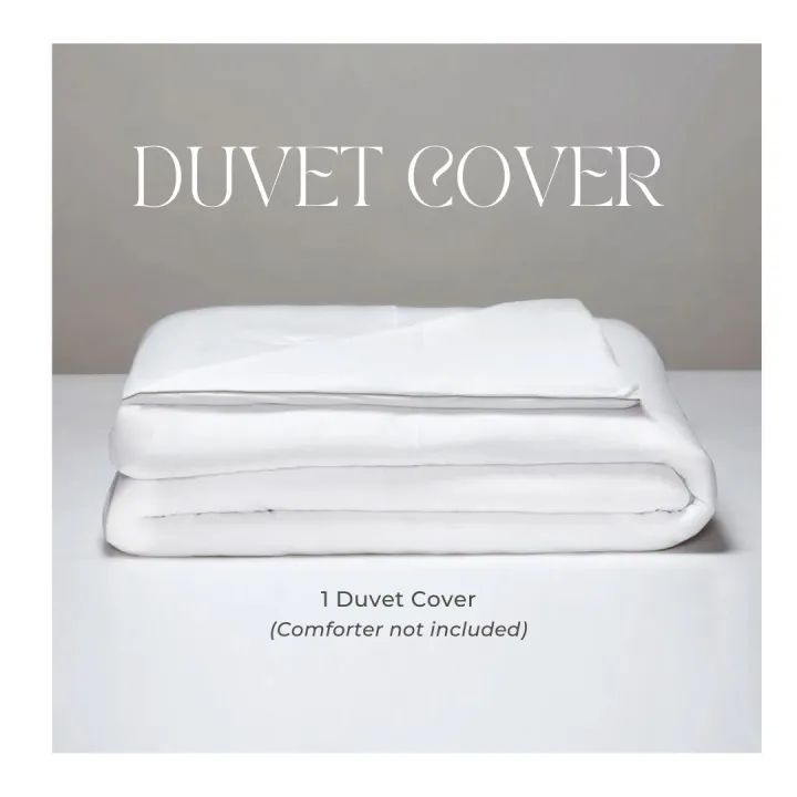 MALURAH Plain White U.S. Cotton Duvet Cover with Zipper I High