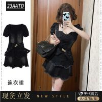 ⊕☑❍ Black Sexy Pure Style Strapless Denim Dress Womens 2023 Summer New Style Spice Girls Tight Waist A- line Short Dress