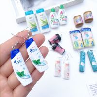 【CC】 Earring Made Eardrop Cartoons Fruit Drink Ham Sausage Toothpaste Shampoo