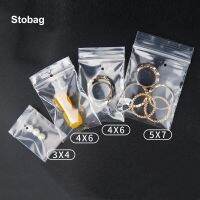 Stobag กระเป๋าเล็กซิปล็อคพลาสติกใส100ชิ้นพร้อมรูแขวนปิดผนึกเครื่องประดับบรรจุภัณฑ์กระเป๋านำกลับมาใช้ใหม่ได้เก็บกระดุมใส