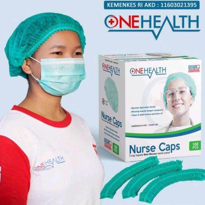 Nurse Cap Topi Suster Hair Caps Hair Net Penutup Kepala Gojek 1 box