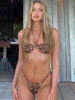 ZRTAK Sexy Bikinis 2023 Swimsuit Women Leopard Swimwear Solid Beachwear Cup Bikinis