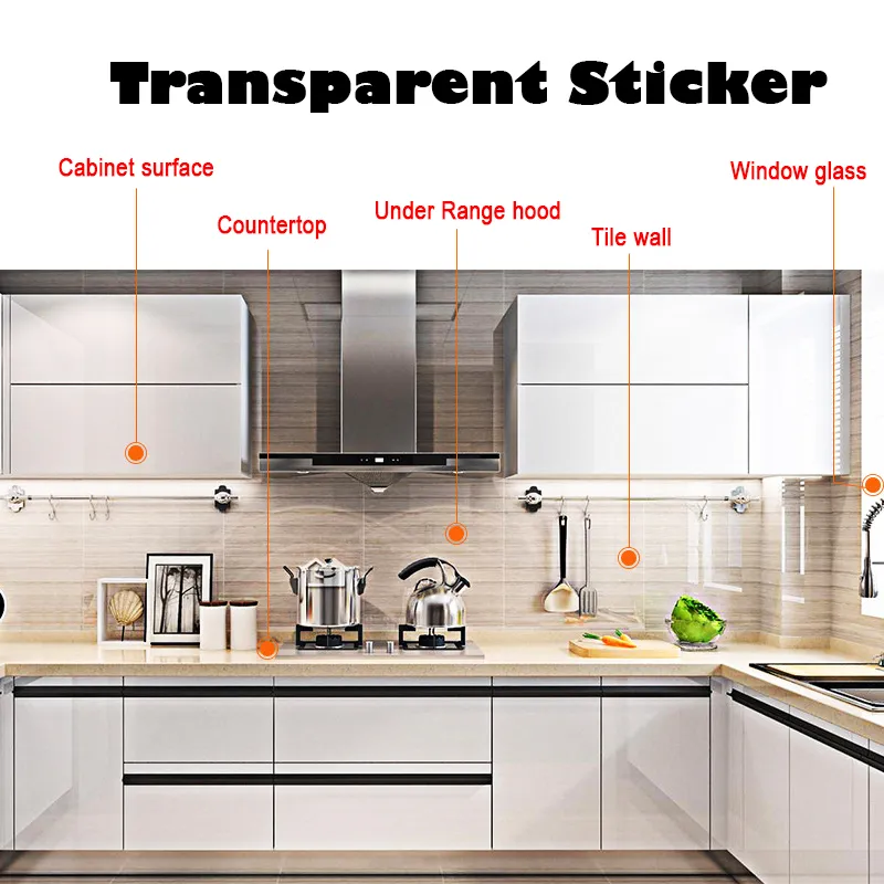 1 Roll Transparent Kitchen Oil-Proof Wall Sticker Heat-Resistant Splash  Protection Foil Antifouling Tile Film Anti-oil Sticker