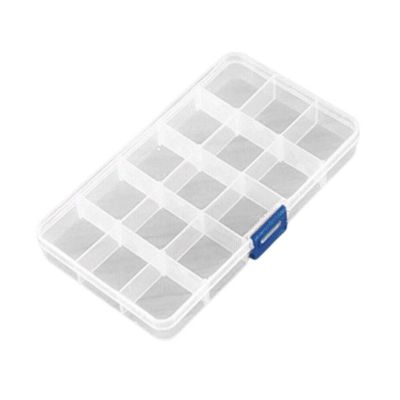 15 Gird Jewelry Storage Transparent Tool Case Ring Earring Drug Pill Beads Portable Plastic Organizer Container Case Travel Bins