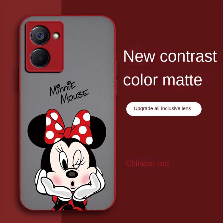 สำหรับ-realme-10-c30-c30s-c35-narzo-50i-50a-prime-minnie-mouse-contrast-ปุ่ม-matte-พลาสติกปลอกผิวเคสนิ่มใส่โทรศัพท์เคสกันกระแทก