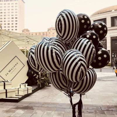 18inch Black White Stripe Dot Foil Balloons Dot Latex Wedding Birthday Party Baby Showe Decoration Kids Balloon Air Globos Balloons