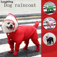 Dog Raincoat 4-Legged Waterproof Pet Clothing with Boots Overalls Jumpsuit For Small Dogs Clothes Rainy Transparent Puppy Hooded Rain Boots