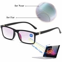 Anti Blue Light Ray Bifocal Reading Glasses Multifocal Near Far Plastic Presbyopic Glasses for Men Women Spring Hinge Black