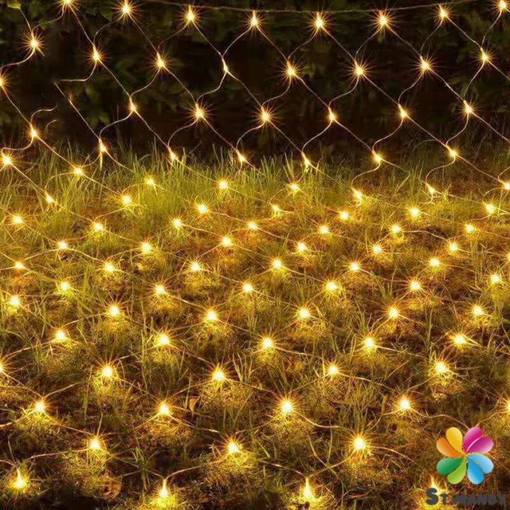 md-ไฟ-led-ม่านตาข่ายไฟตกแต่งงานปาร์ตี้-ตกแต่งสวนดอกไม้และต้นไม้-คริสต์มาส-led-fishing-net-lights