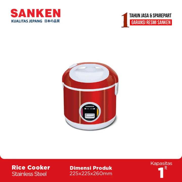 SANKEN Rice Cooker Stainless Panci & Body 1 Liter SJ200 Red Lazada