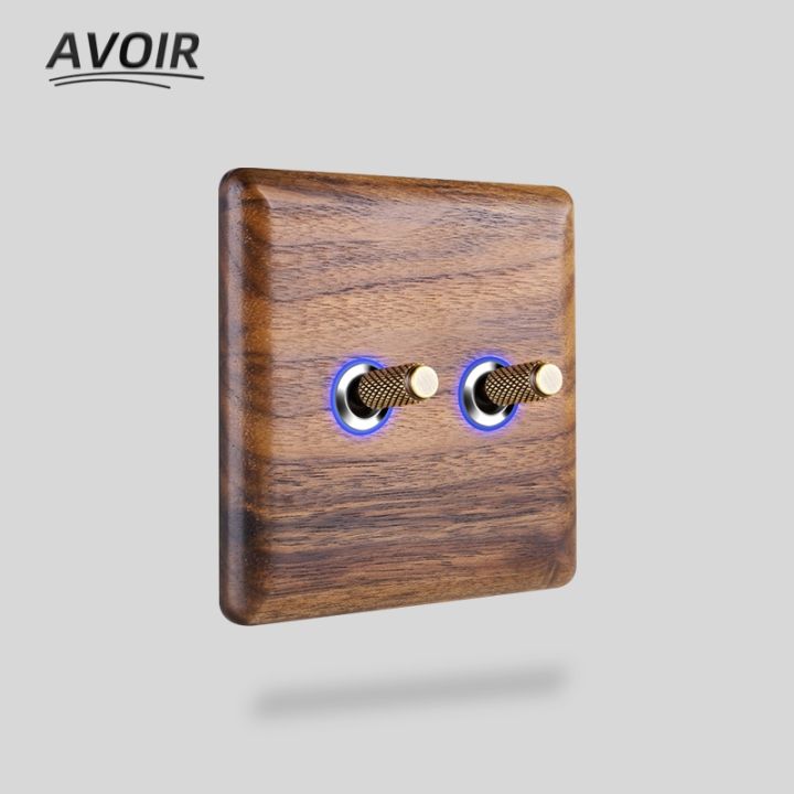 hot-dt-avoir-wood-wall-with-led-indicator-toggle-1-2-3-4-gang-way-french-electrical-socket