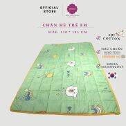 chăn trẻ em 120 x 185 MC, màu xanh nõn chuối - họa tiết con gấu